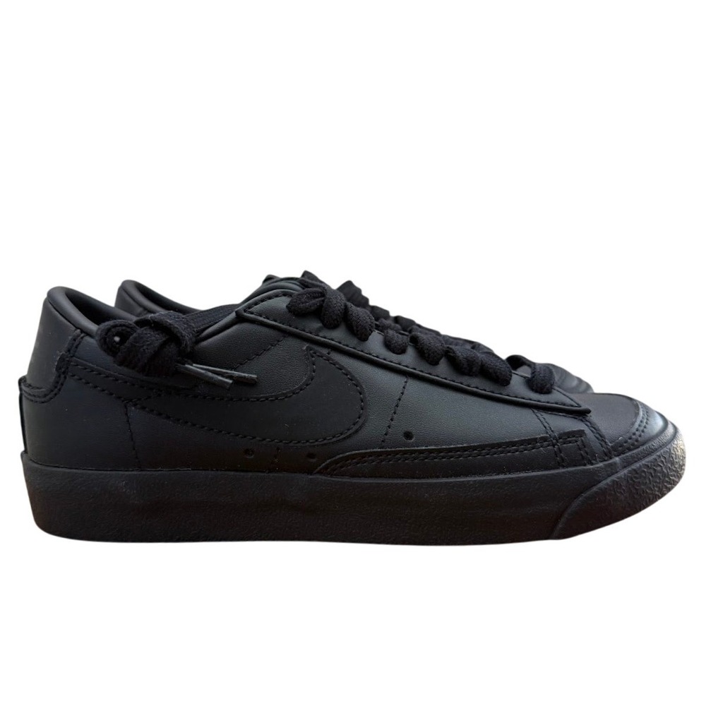 Nike Blazer Low Platform All Black Leather Sneakers DC4769‎ 002 Women's US 5.5